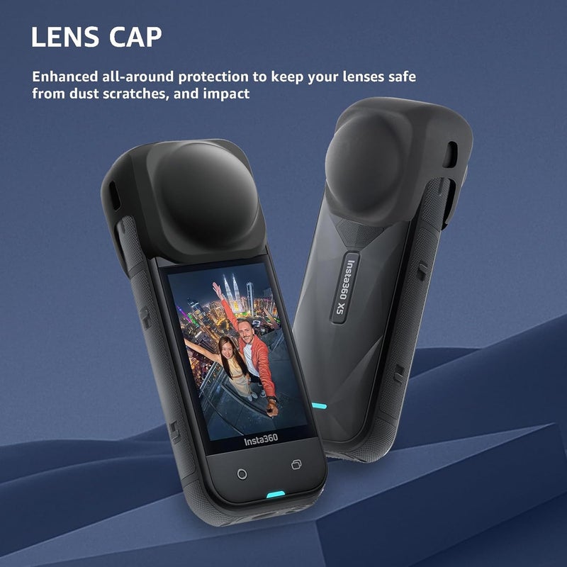Drogear 2 Pcs Screen Protector and Lens Cap for Insta360 X5, Insta360 X4/X5 Tempered Glass Screen Film + Silicone Lens Protective Cover, Protect against Dust and Scratches, Insta360 X5 Accessories - Image 3